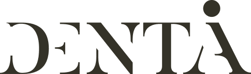 Dentån musta tekstilogo